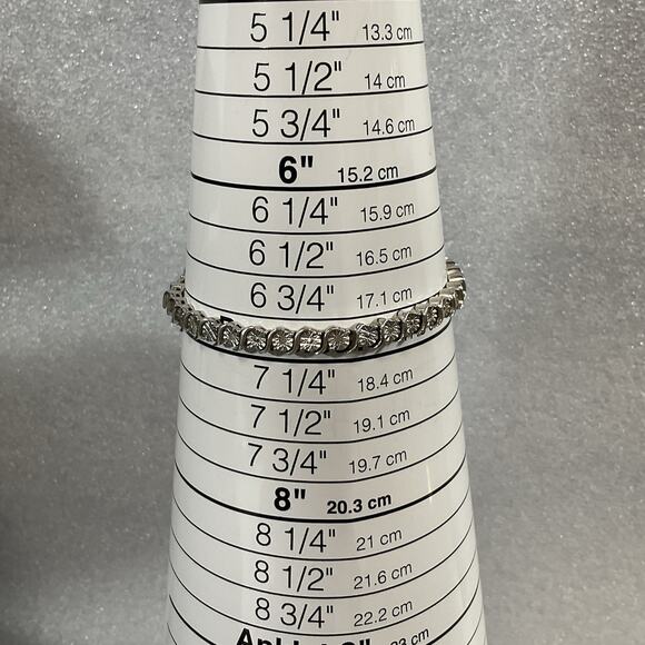 Highline 7” 925 Silver Faceted Cut Bracelet GnuFashion - Picture 3 of 14